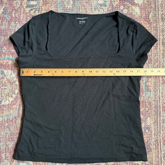 Banana Republic Large Square Neck Women's Top in Black soft stretch - Picture 4 of 6